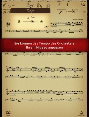 Play Vivaldi – Concerto pour violon en la mineur (partition interactive) screenshot 3