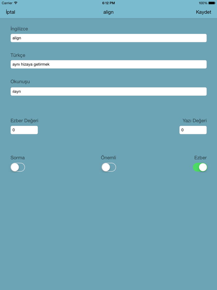 ingilizce Kelime Ezber