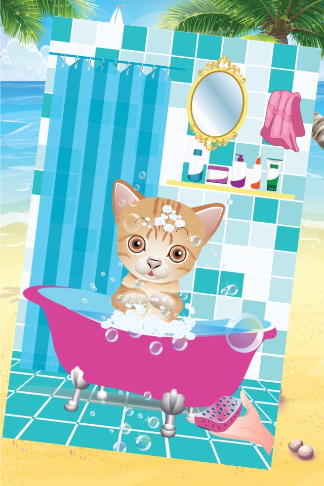 Cute Kitty Salon - Crazy little pet wash, dressup and cat makeover spa salon game screenshot 2