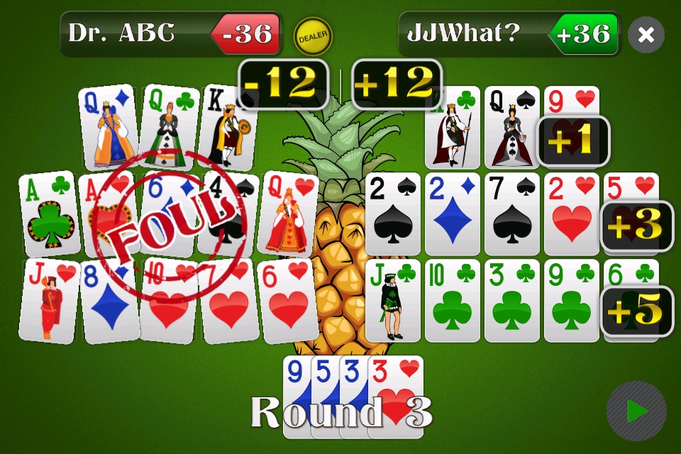 ABC Open Face Chinese Poker with Pineapple - 13 Card Game screenshot 3