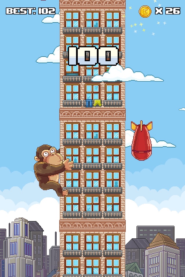 Super Kong Climb - Endless Pixel Arcade Climbing Game screenshot 2