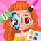 Fun face tattoo painting game, help the sweet girl Jane design a beautiful face painting