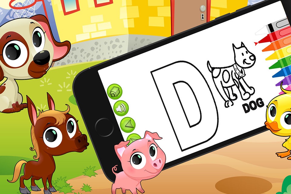 Abc Animal Alphabet Coloring Pages To Write - Educational Game For Kids Edu Room Pbs And Prek Pre Games screenshot 3