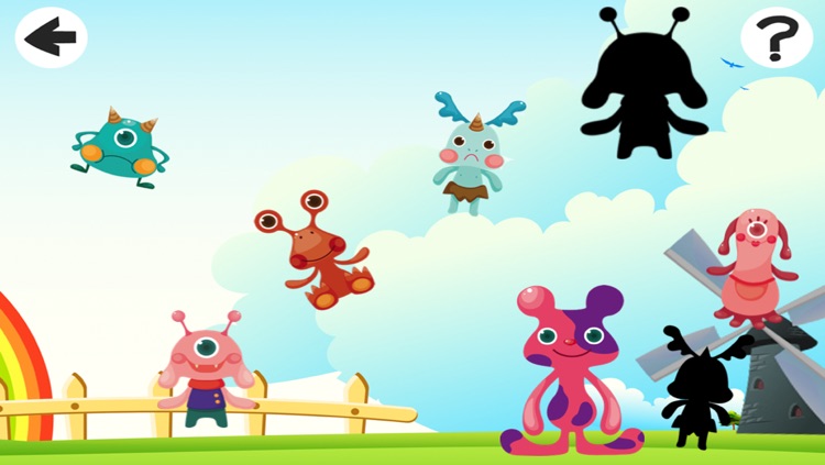 A Cute Monsters Shadow Game to Play and Learn for Children