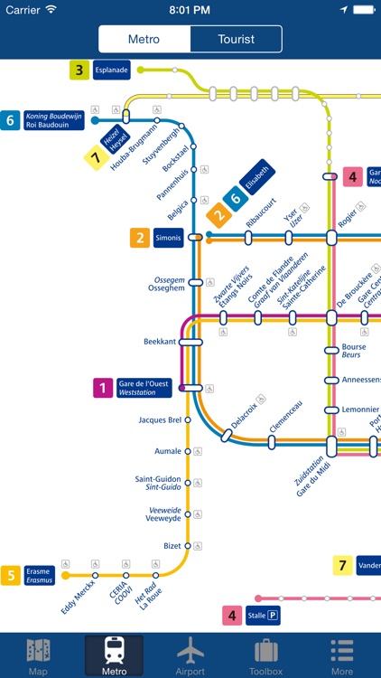 Brussels Offline Map - City Metro Airport