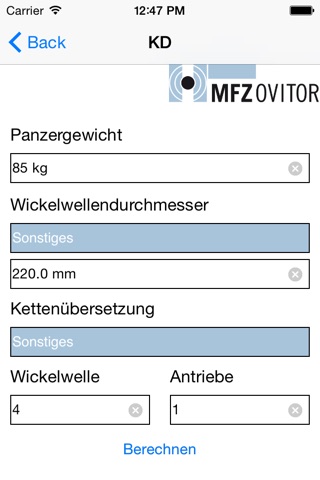 MFZ Ovitor Calculator screenshot 2