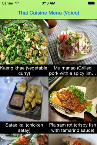 Thai Food Menu (thai voice) screenshot 4
