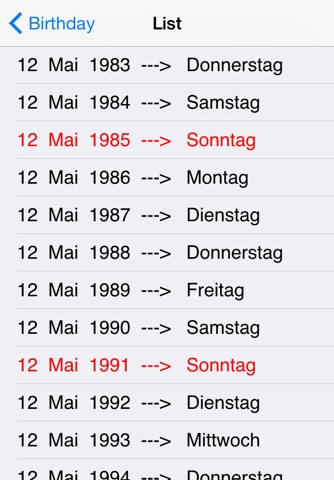 Birthdays - year by year screenshot 4