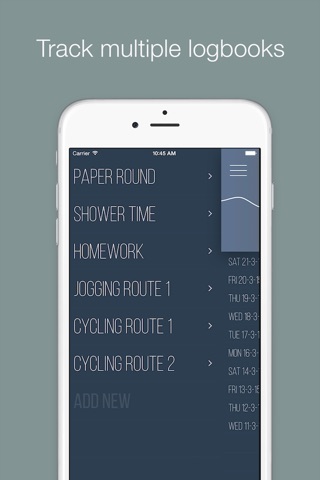 Stopwatch logbook screenshot 3