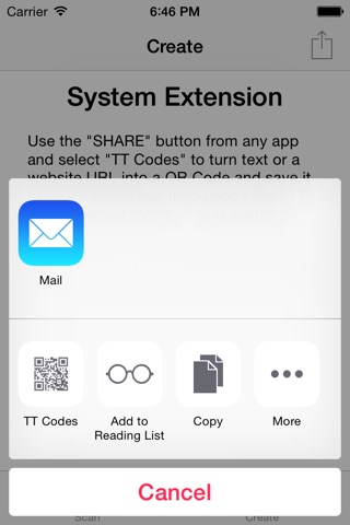 TT Codes - QR Codes Scanner & Creator Action Extension screenshot 3