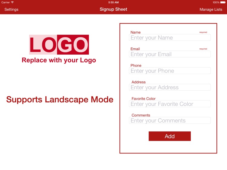 Sign-Up Sheet HD