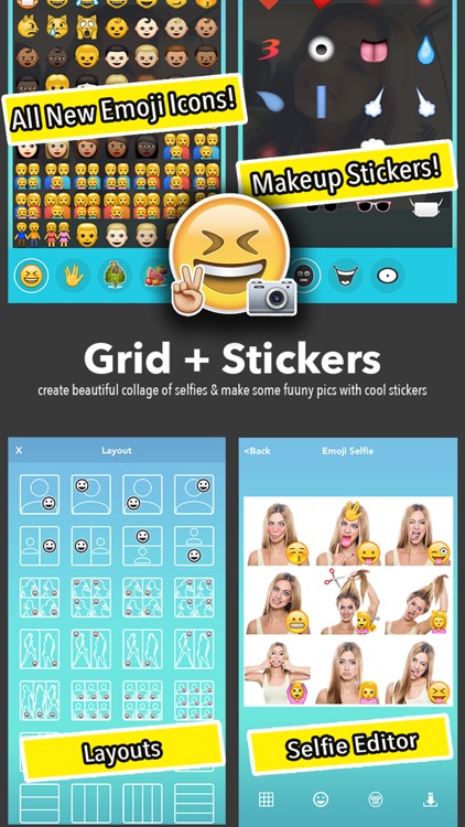 Emoji Selfie - 1000+ Emoticons & Face Makeup + Collage Maker screenshot-3