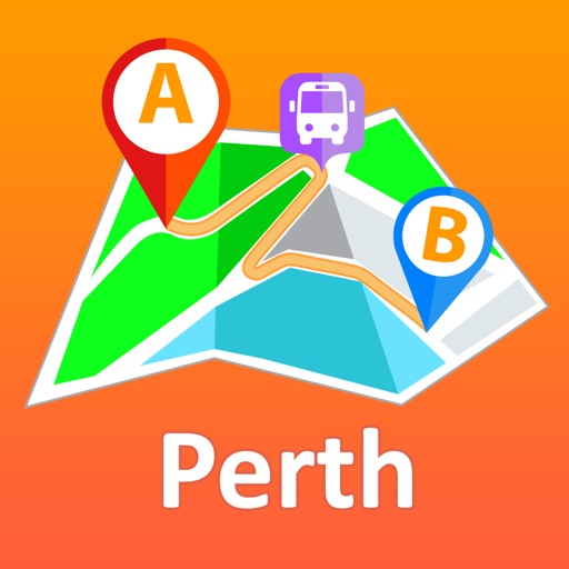 Perth offline map with public transport route planner for my journey