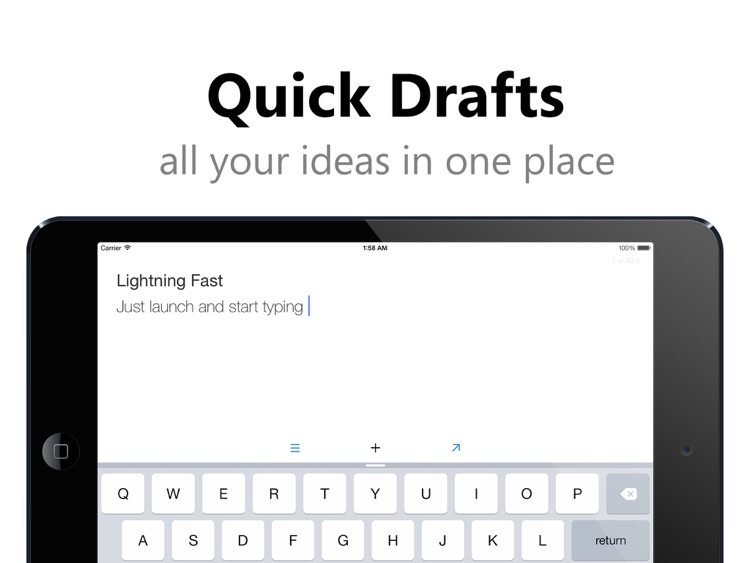 Quick Drafts for iPad - Notes, Tasks and Shopping List