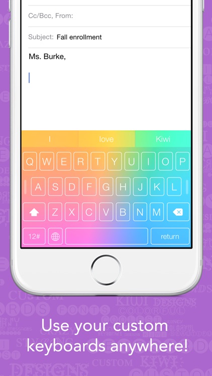 Kiwi - Colorful, Custom Keyboard Designer with Emoji for iOS 8 screenshot-3