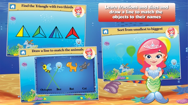 Mermaid Princess Goes to School: First Grade Learning Games(圖3)-速報App