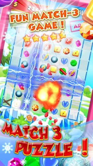 Freezin Ice Match-3 - fun candy puzzle game for jewel mania'(圖3)-速報App