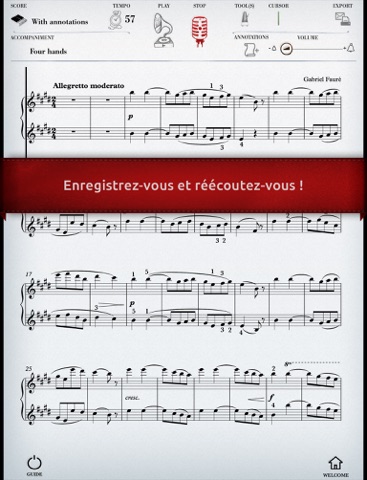 Play Fauré – Suite Dolly « La Berceuse » (partition interactive pour piano à 4 mains) screenshot 3
