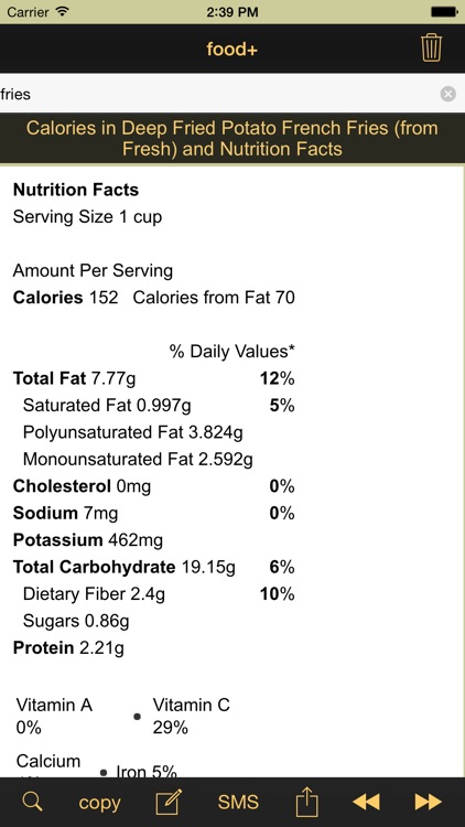 food+: Food & Calorie Information and Nutritional Content