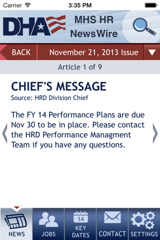 MHS HR NewsWire screenshot 2