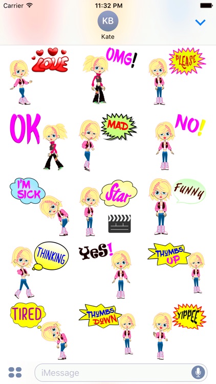 Izzy's Animated Girl Stickers Emoji