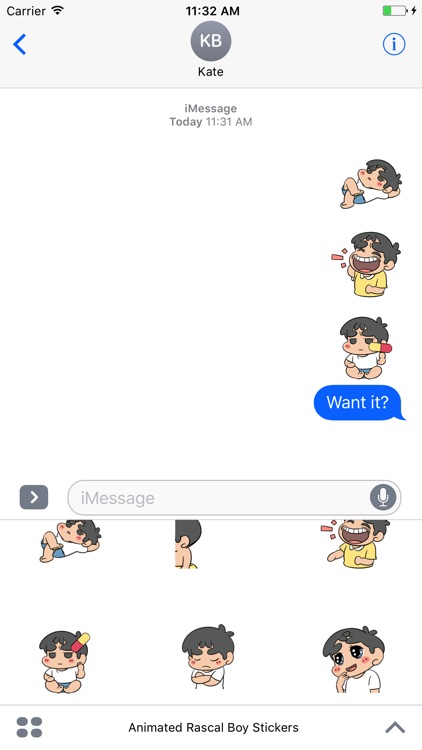 Animated Rascal Boy Stickers For iMessage screenshot-3