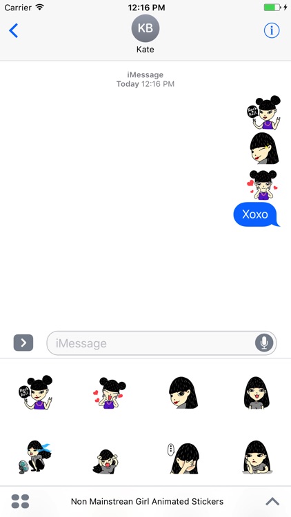 Non Mainstrean Girl Animated Stickers For iMessage screenshot-3