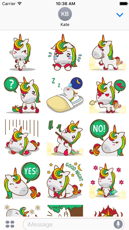 Magi sweet and cute unicorn for iMessage Sticker