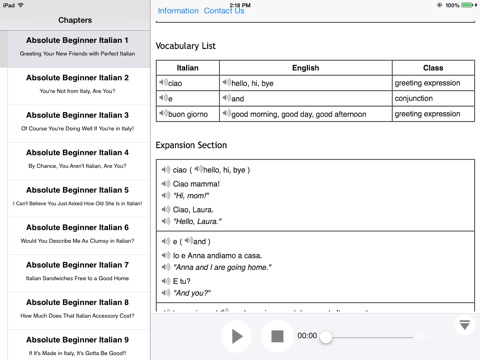 Beginner Italian for iPad screenshot 3