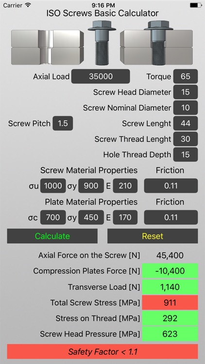 ISO Screws Basic Calculator screenshot-3