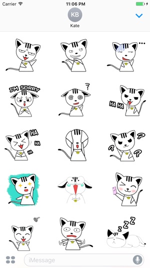 Moses The Lucky White Kitten Stickers(圖2)-速報App