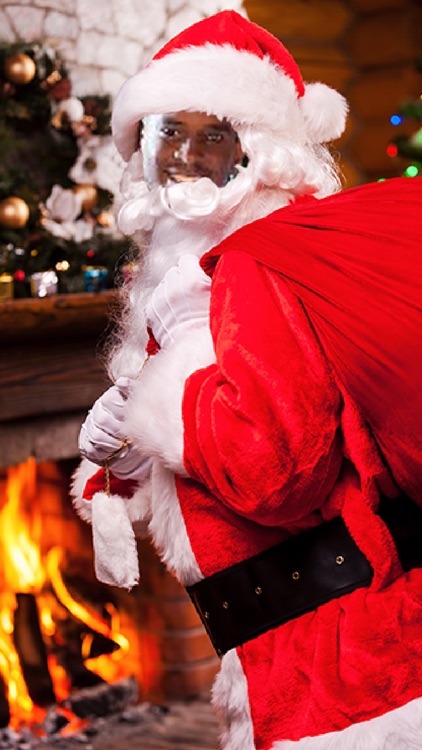 Photomontage with Santa Claus in Christmas