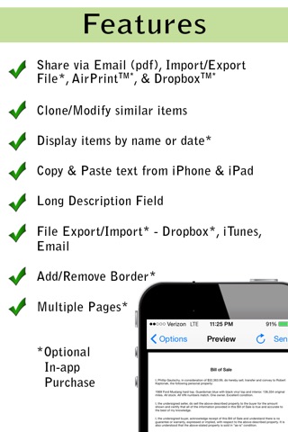 Pocket Bill of Sale Lite screenshot 3