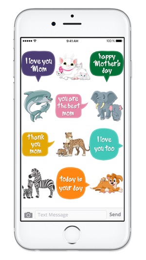 Cute Mom & Baby Animals Mothers Day Sticker Pack(圖3)-速報App