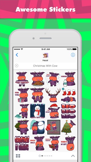 Christmas With Cow stickers by Hazal(圖1)-速報App