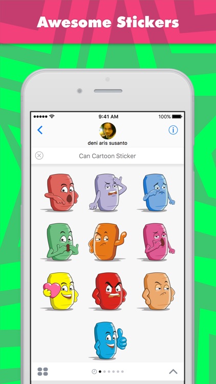 Can Cartoon Sticker stickers for iMessage