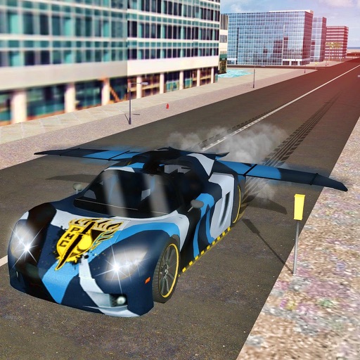 Police flying racing car simulator 3d Games Icon