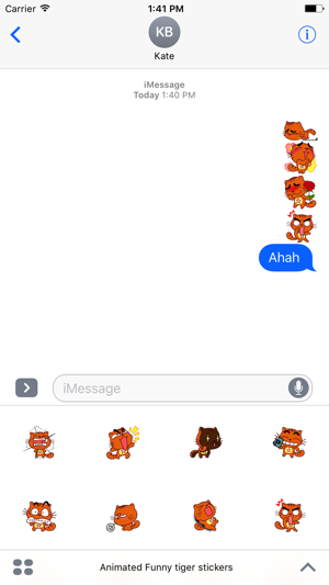 Animated Funny Tiger Stickers For iMessage(圖4)-速報App