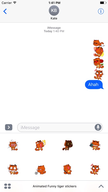 Animated Funny Tiger Stickers For iMessage screenshot-3