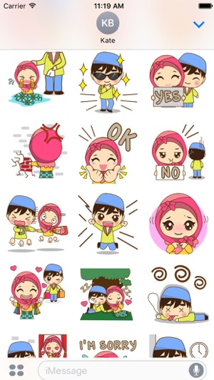 Sweet moslem couple 1 for iMessage Sticker(圖2)-速報App