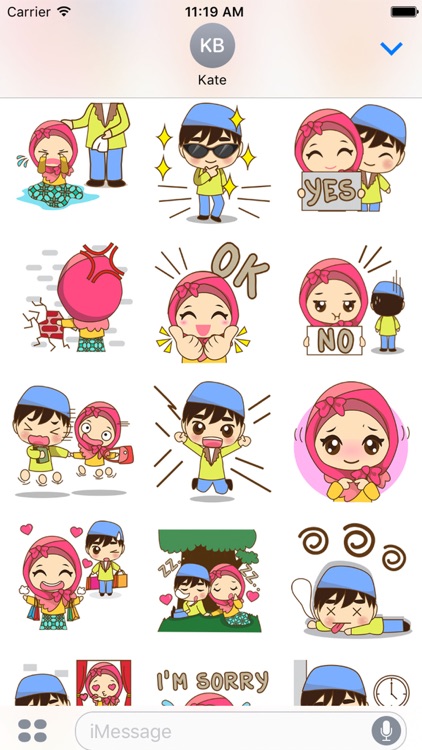 Sweet moslem couple 1 for iMessage Sticker