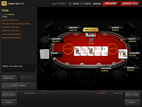 SYNOT TIP poker pro iPad screenshot 3