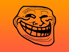 Animated rainbow troll face stickers