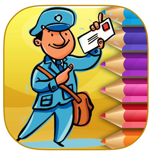 Toddler Coloring Book Hero Postman Game Version iOS App