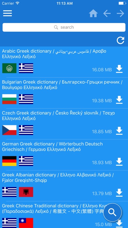 Greek Multilingual dictionary