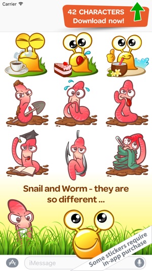 Snail & Worm – funny Stickers Smileys & Emoji(圖4)-速報App