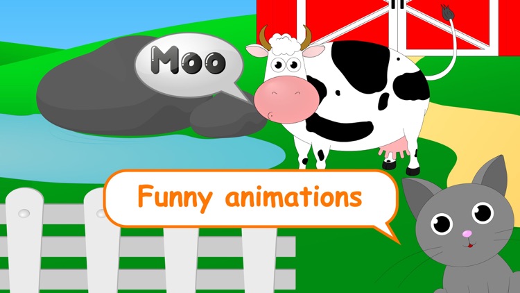 Game for kids and babies about animals food cars