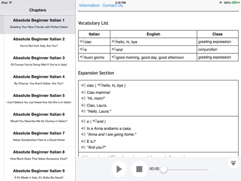 Upper Beginner Italian for iPad screenshot 3