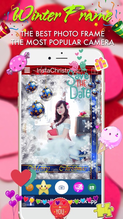 Christmas Frame - Camera Sticker, Take Photo