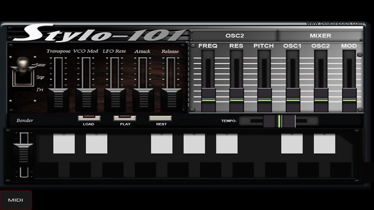 Stylo-101 (Stylophone+SH-101) bass synth with MIDI